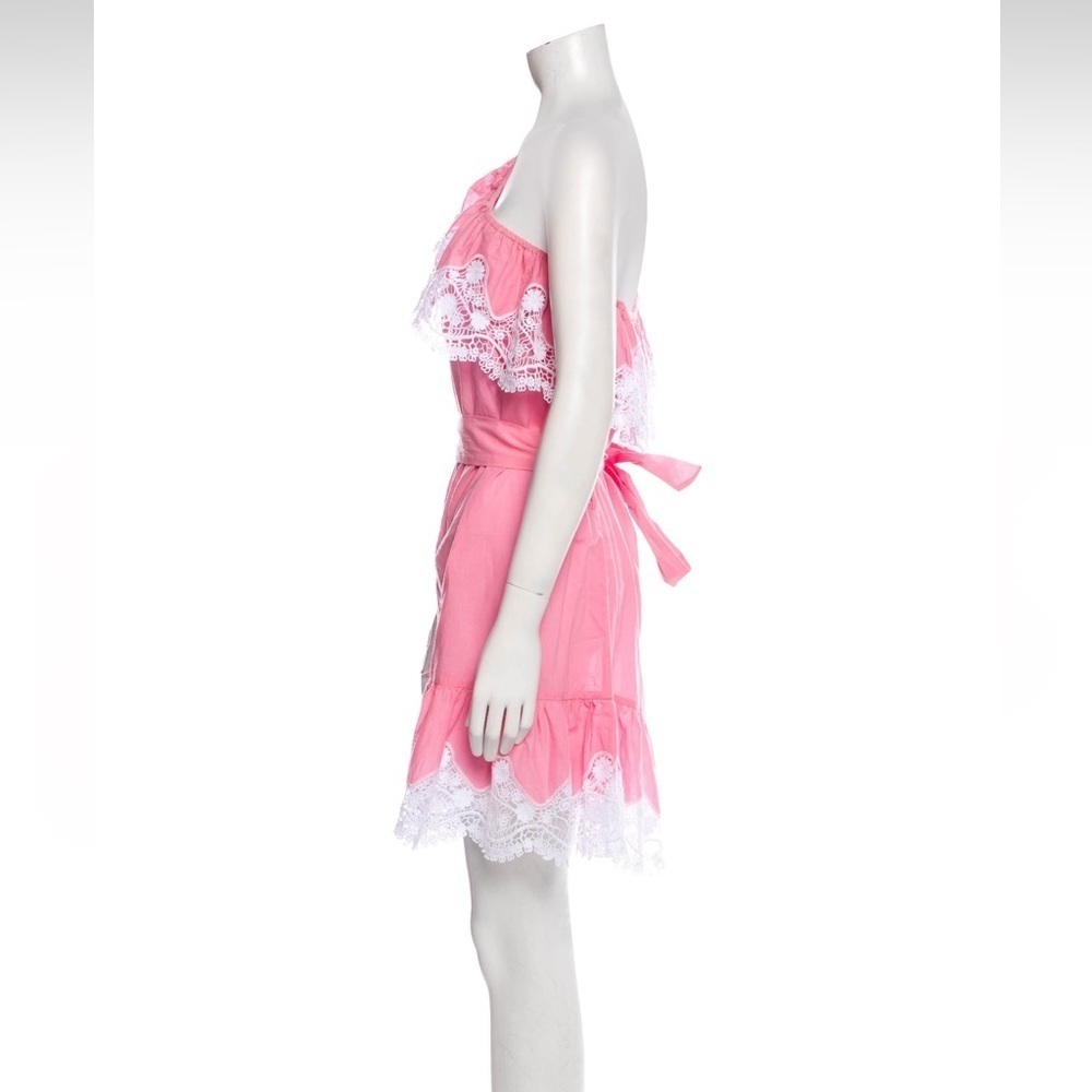 NWT. Tuckernuck. Miguelina Summer Pink Cotton and Lace One Shoulder Dress. Small - Picture 4 of 6